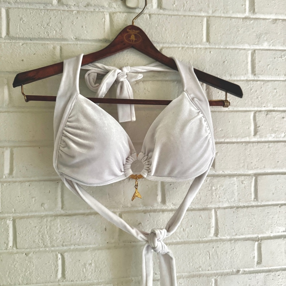 Lisa Blue “Call of the Whale” velvet/velour bikini top